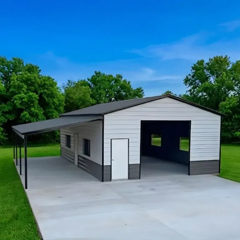 Craftsman Roomy Garage w/ Lean-To by Metal America